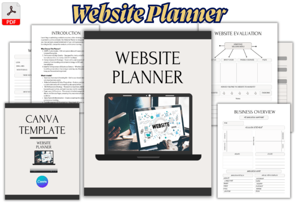 🌐 Website Planner | Canva Template