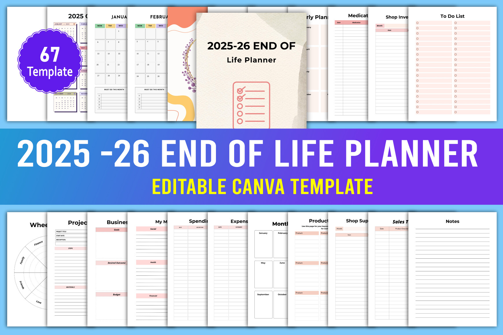 2025-26 End of Life Planner Canva Graphic by designmela01 · Creative ...