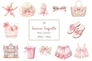 Coquette Pink Summer Clipart PNG Graphic by pixelpoetryboutique ...