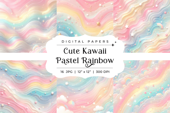 Cute Kawaii Pastel Rainbow Backgrounds