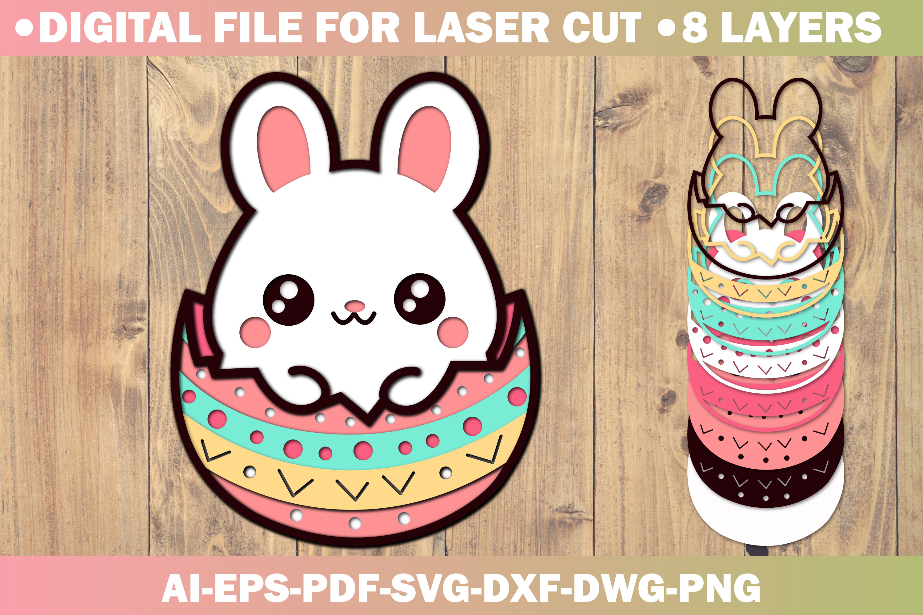 Easter Bunny 3d Paper Cut Laser Cut SVG Graphic by Design Empire ...