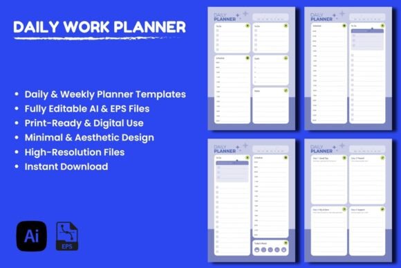 Editable Daily Planner Template Graphic by Creative Graphics · Creative ...