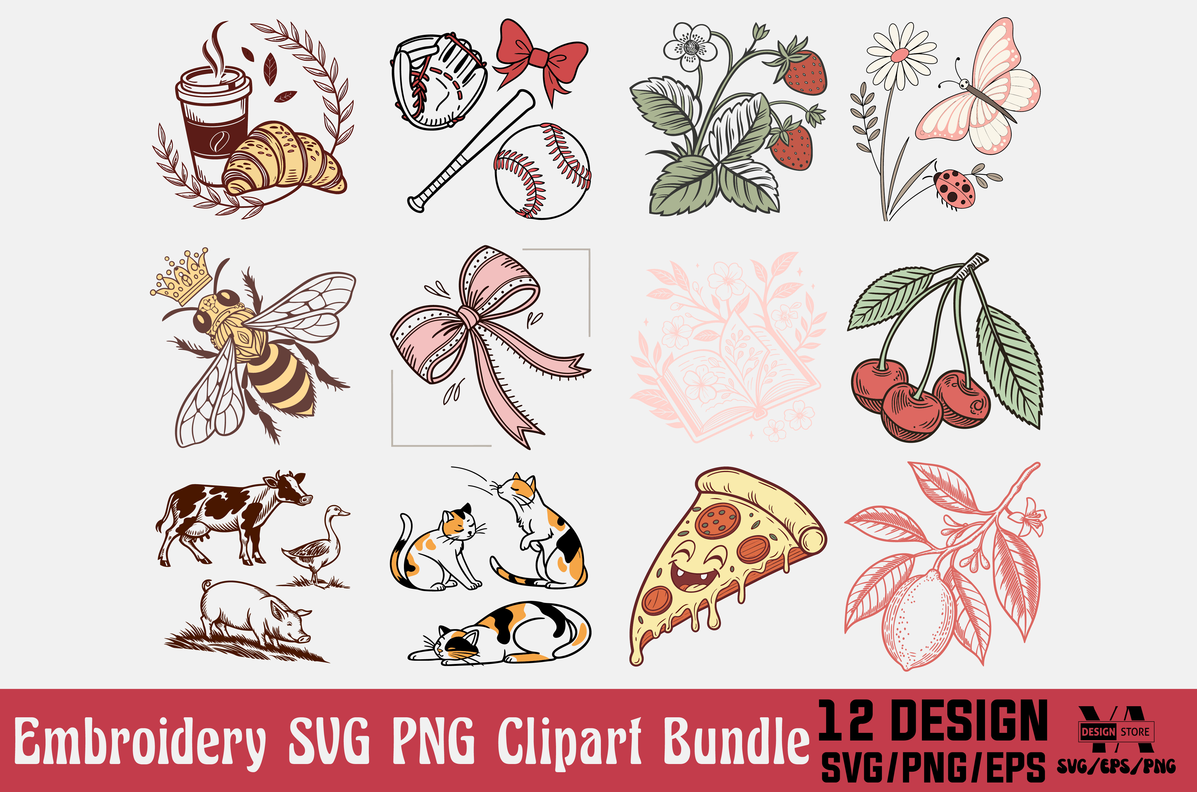 Minimal Embroider SVG PNG Clipart Bundle Graphic by Ya_Design Store ...
