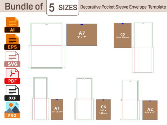 Pocket Sleeve Envelope Dieline Template Grafica Creazioni Di DesignConcept