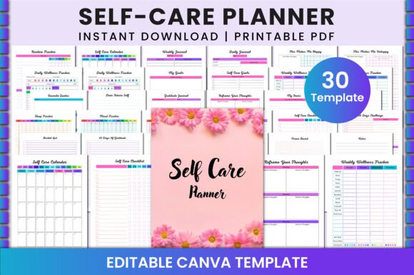 Self Care Planner for Canva (Colorfully)