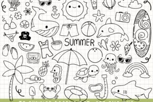 Summer Doodle Clipart Beach SVG Graphic by MeawwaDigitalArts · Creative ...