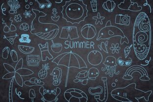 Summer Doodle Clipart Beach SVG Graphic by MeawwaDigitalArts · Creative ...