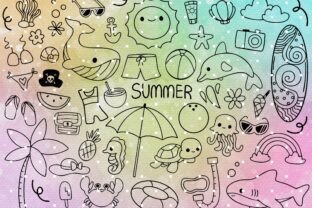 Summer Doodle Clipart Beach SVG Graphic by MeawwaDigitalArts · Creative ...