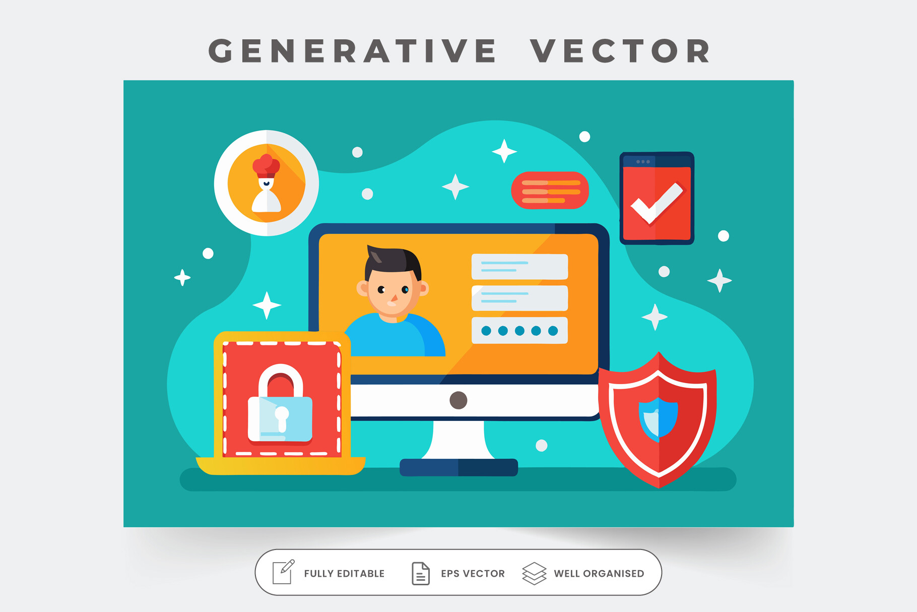 Authentic Graphics A Desktop Display Shows a User Authentic Graphic by iftikharalam ...
