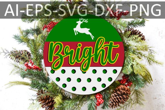 Bright Christmas Round Sign Design