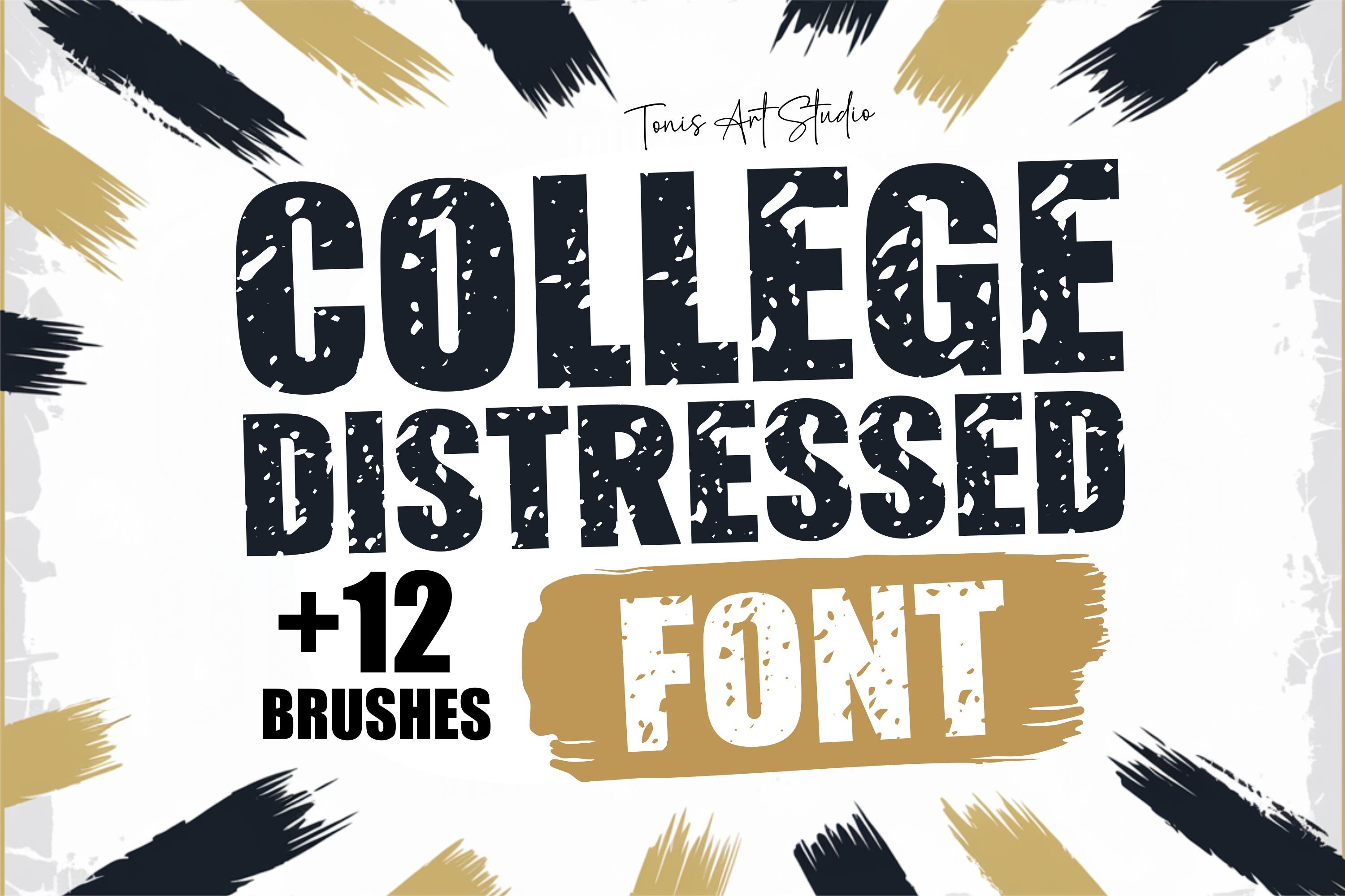 College Distressed Font preview — grunge collegiate lettering