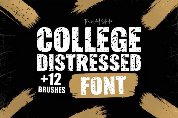 College Distressed Font PNG with transparent background - Preview 1