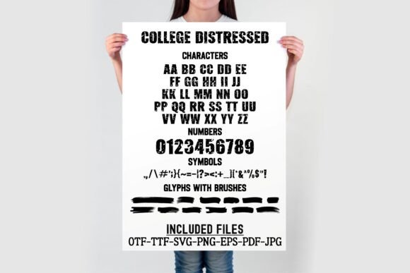 College Distressed Font PNG with transparent background - Preview 2