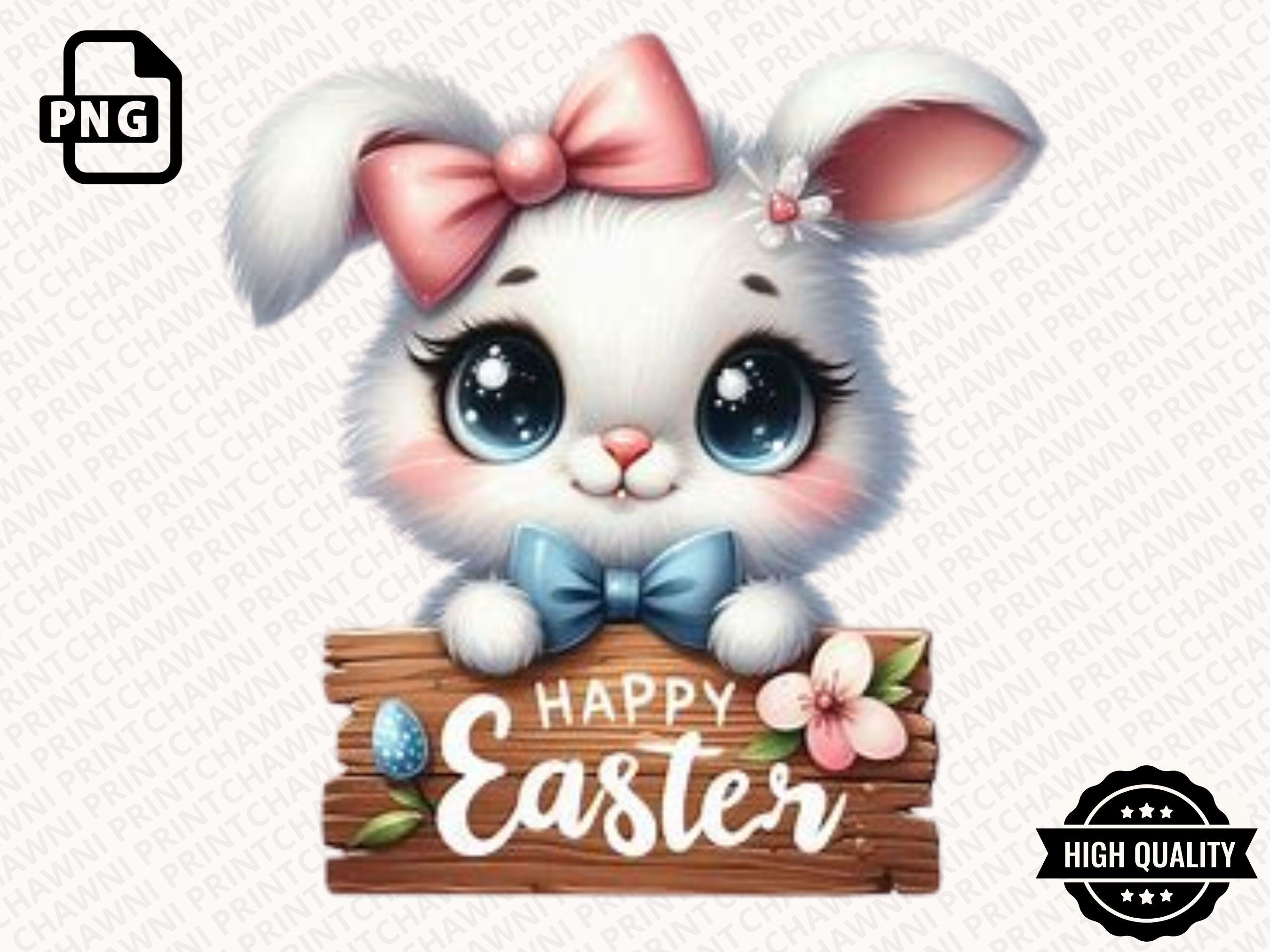 Cute Easter Bunny Clipart PNG Graphic by Simo Creative Studio ...