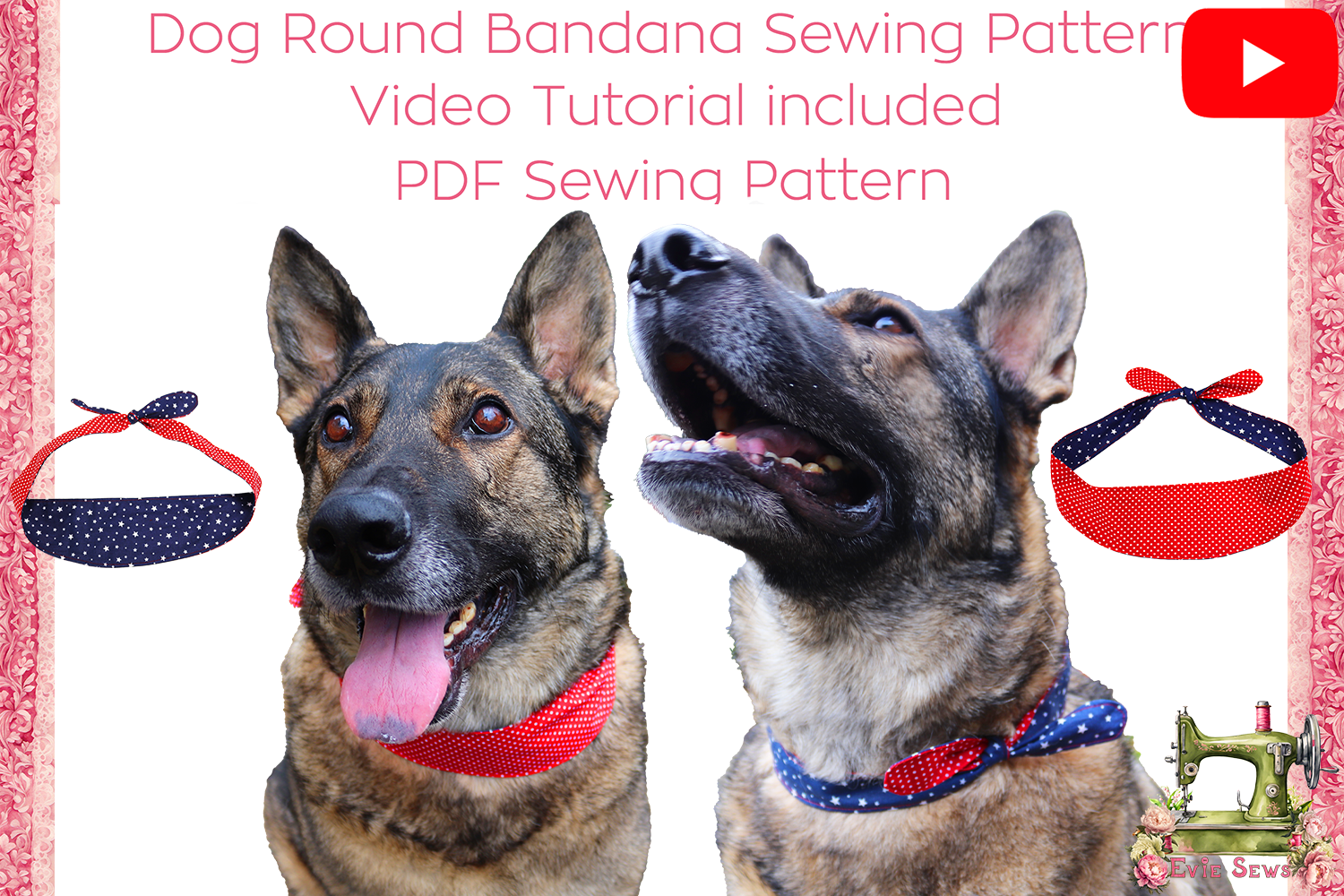 Cute Round Dog Bandana Sewing Pattern
