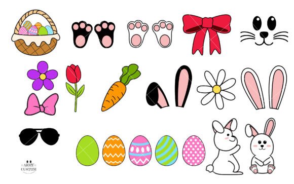 Daisy Flower Bundle Font PNG with transparent background - Preview 2