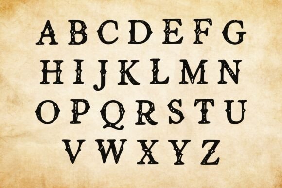 Gnarled Ink Font PNG with transparent background - Preview 2