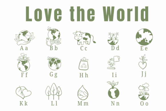 Love the World Font PNG with transparent background - Preview 1