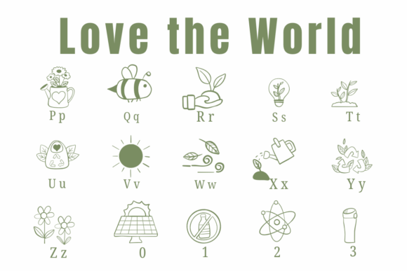 Love the World Font PNG with transparent background - Preview 2