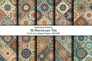 Moroccan Tile Digital Paper Pack Graphic by Design Store · Creative Fabrica