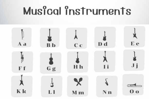 Musical Instruments Font PNG with transparent background - Preview 2