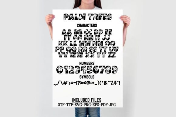 Palm Trees Font PNG with transparent background - Preview 2