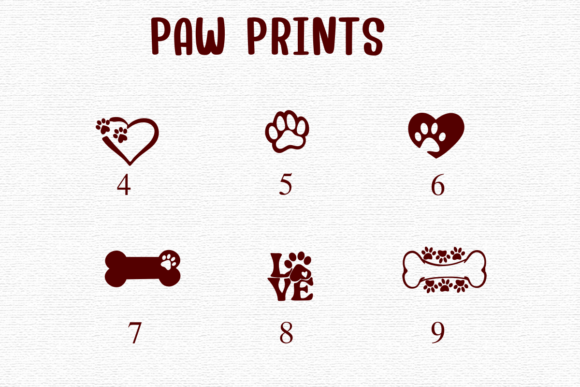 Paw Prints Font PNG with transparent background - Preview 3