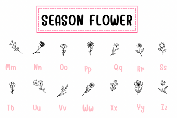 Season Flower Font PNG with transparent background - Preview 2