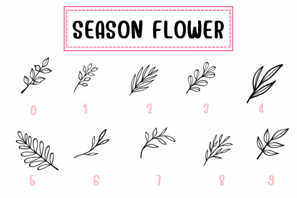 Season Flower Font PNG with transparent background - Preview 3