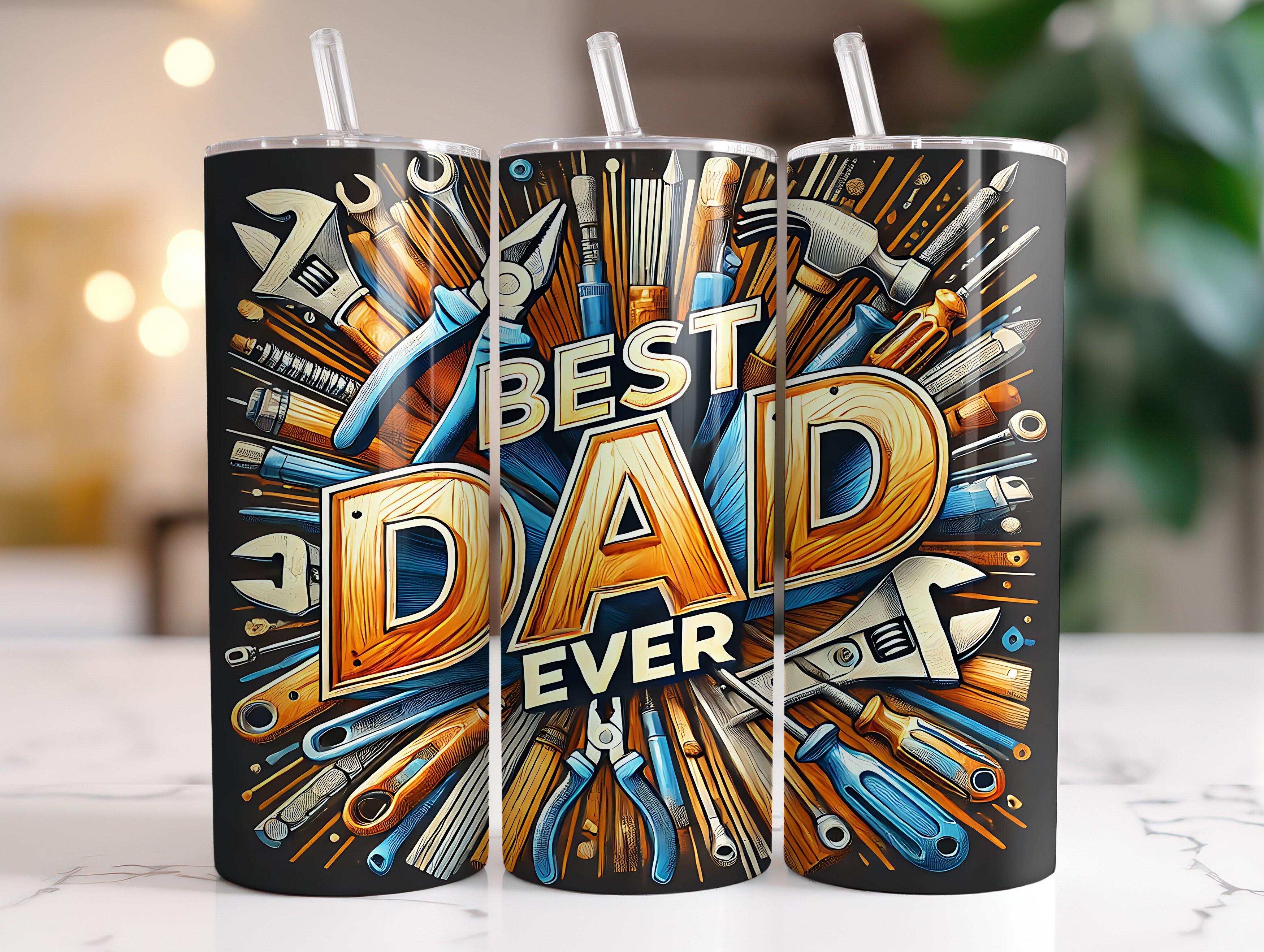 Best Dad Ever 20 Oz Tumbler Wrap Design Graphic by RahatKDP · Creative ...