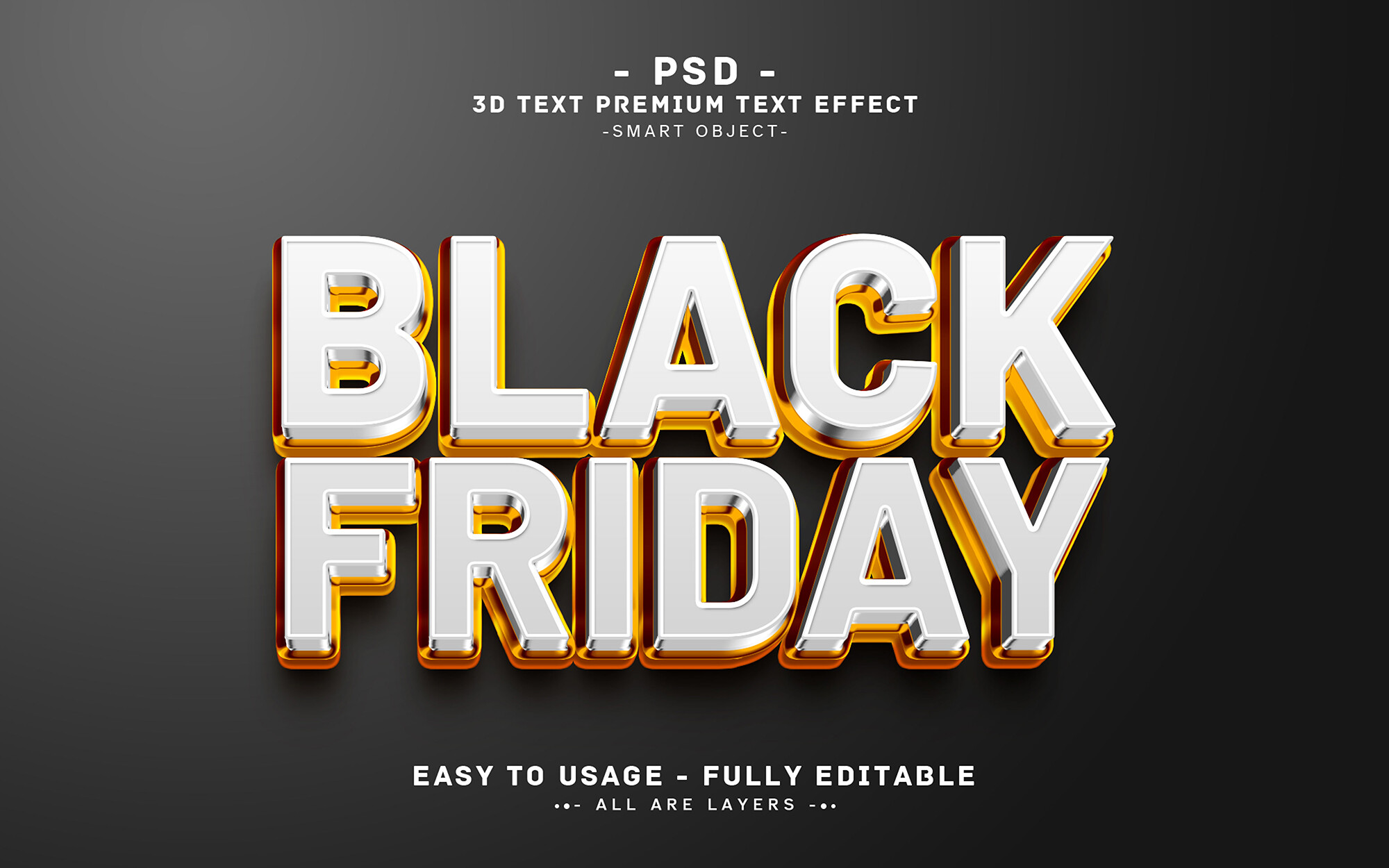 Black Friday 3D Text Effect Style Graphic by mdjahidul99519 · Creative ...