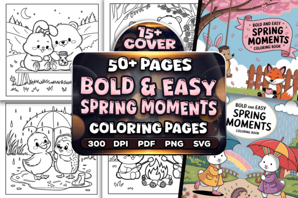 Bold Easy Spring Moments Coloring Pages Graphic by Craftsbeefy ...