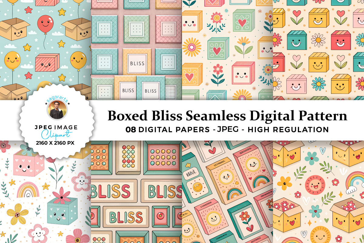 Boxed Bliss Seamless Digital Pattern Graphic by sagorarts · Creative ...