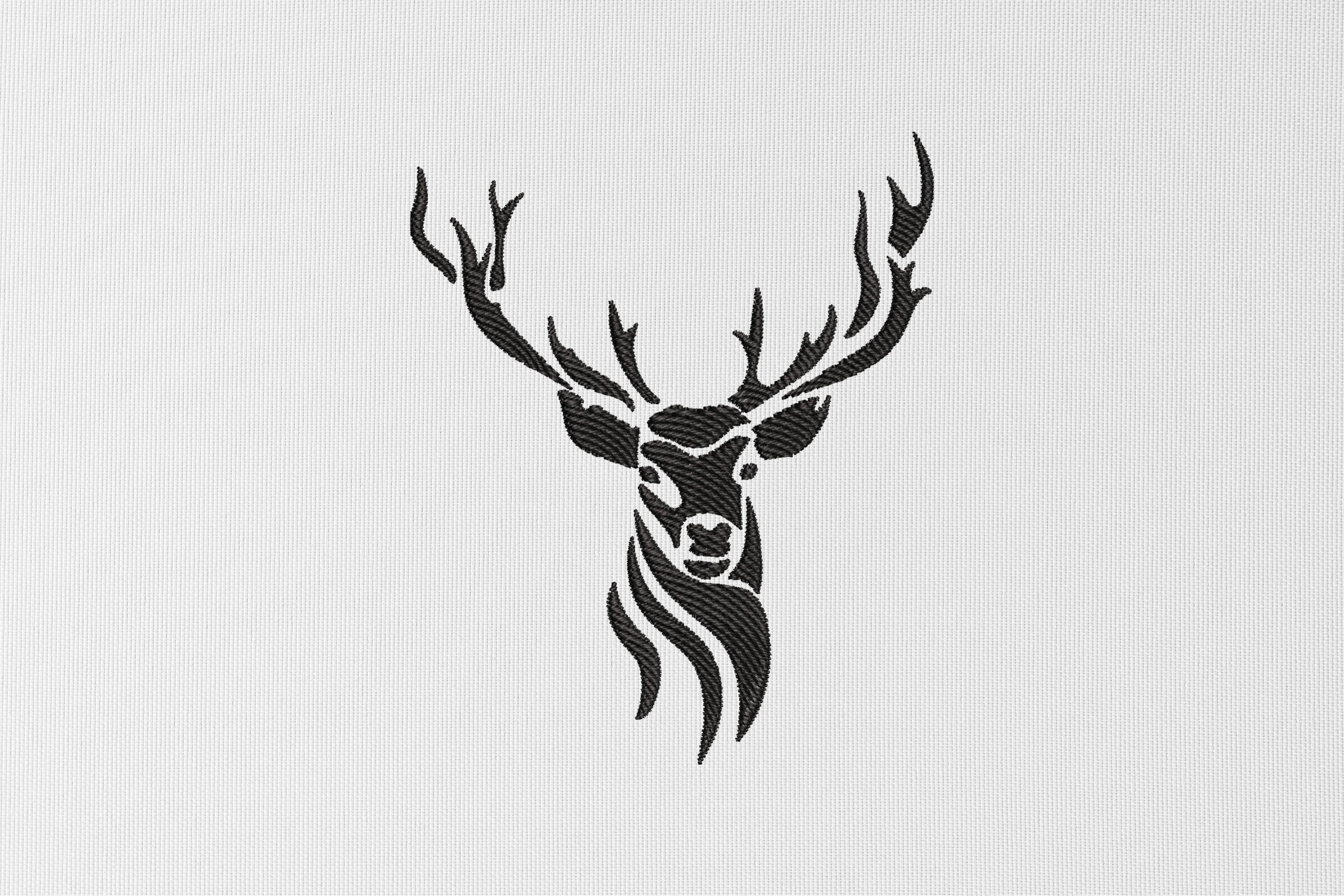 Deer Head Embroidery Design