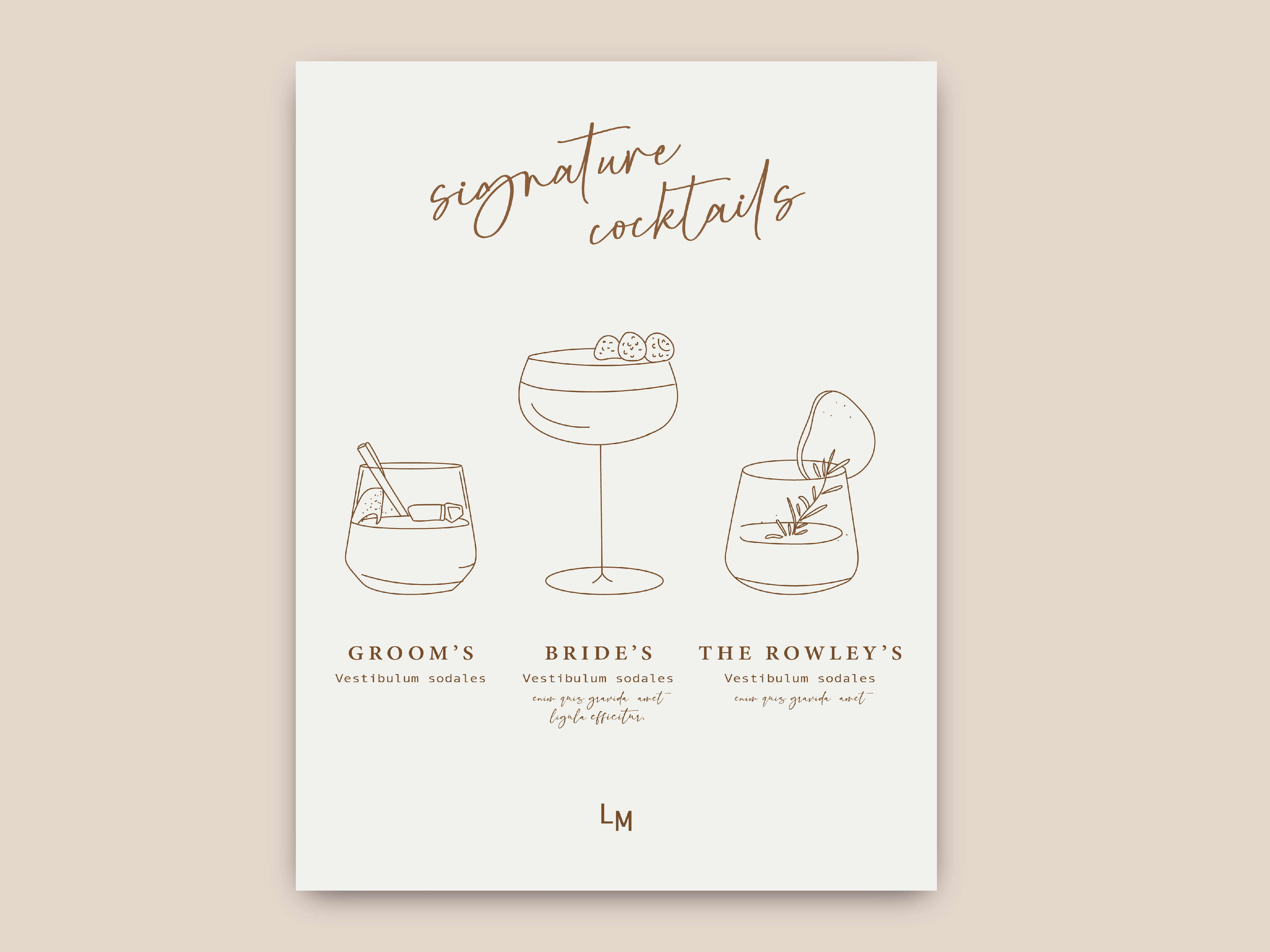 Drink and Cocktail Menu