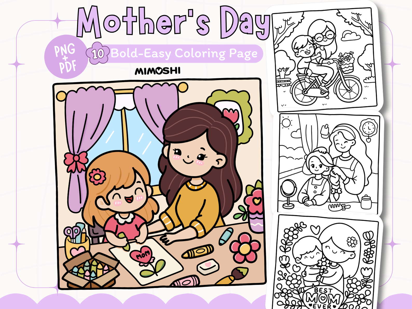 Happy Mother's Day Coloring Pages