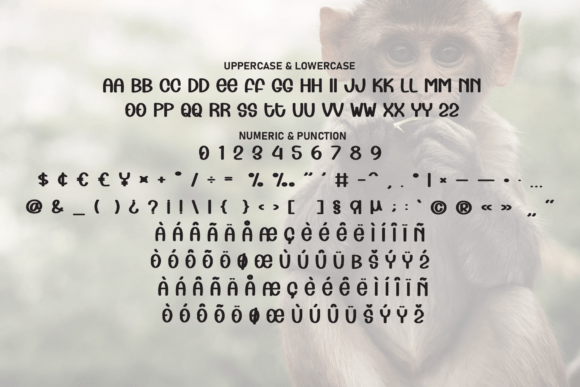 Retro Monkey Font PNG with transparent background - Preview 6