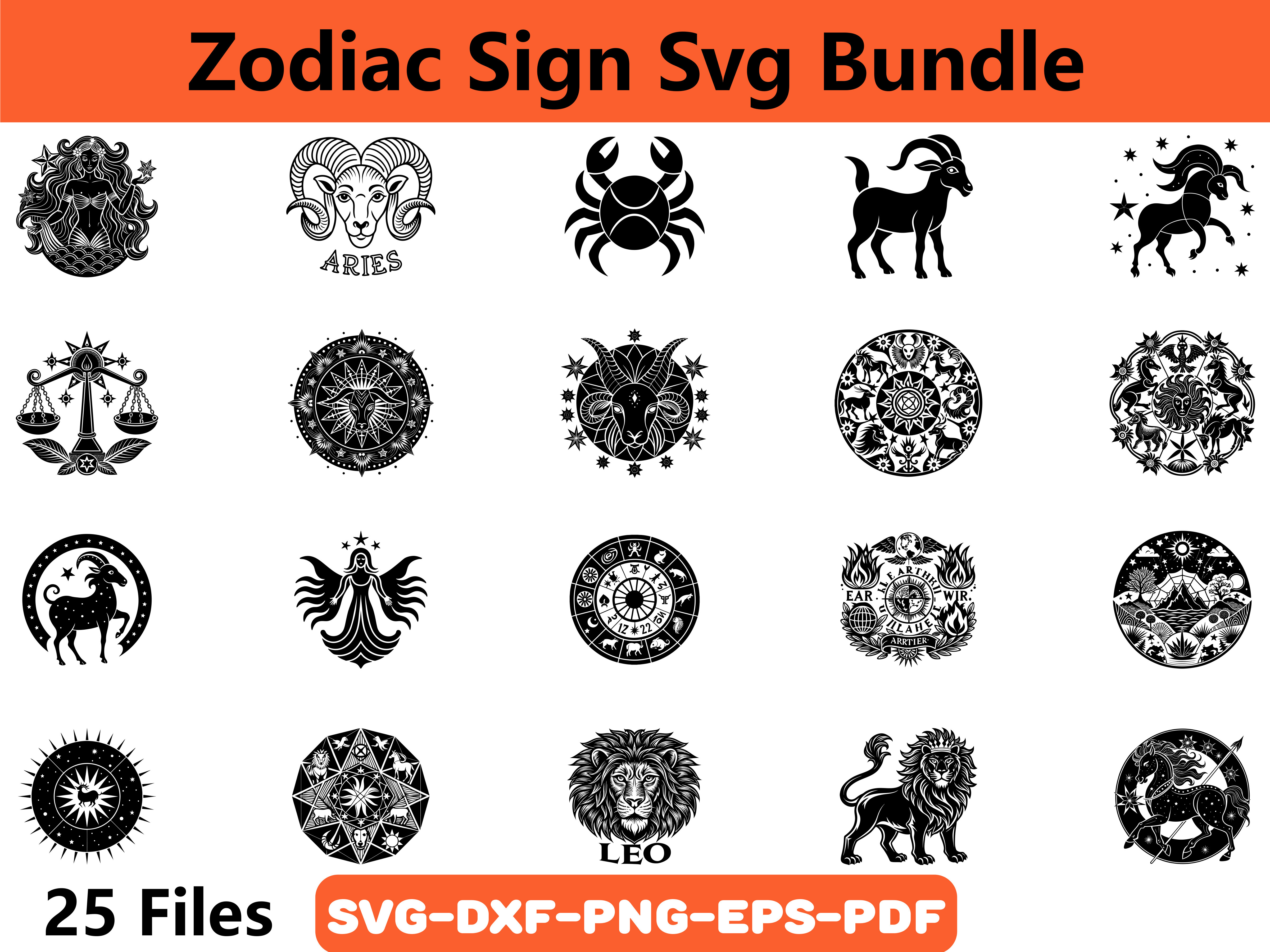 Zodiac Sign Svg Bundle