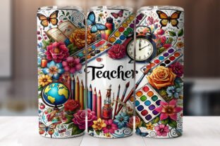 20 Oz Teacher Skinny Tumbler Wrap PNG Graphic by Begum Creation ...