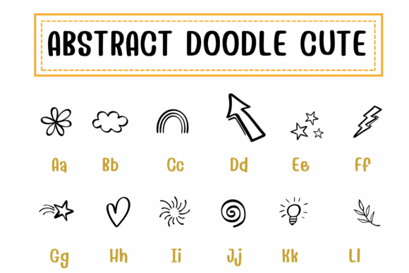 Abstract Doodle Cute Font - Preview 1
