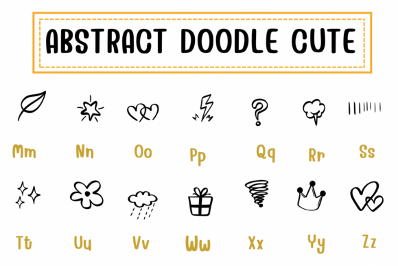 Abstract Doodle Cute Font - Preview 2