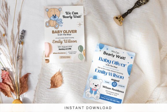 Bear Baby Shower Invitation Template