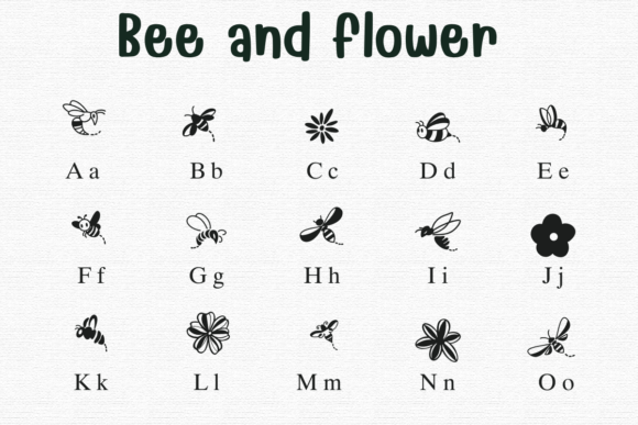 Bee and Flower Font - Preview 1