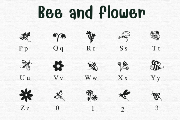 Bee and Flower Font - Preview 2