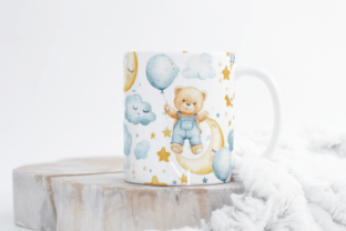 Blue Teddy Bear Baby Boy Digital Paper Graphic by Nam Tiwa · Creative ...