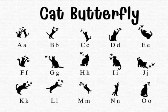 Cat Butterfly Font - Preview 1