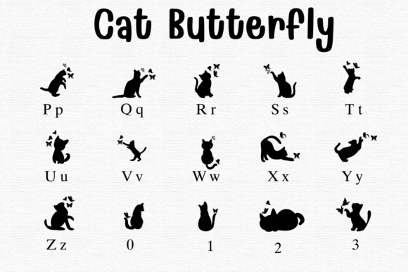 Cat Butterfly Font - Preview 2