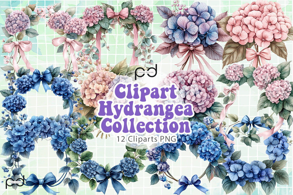 Clipart Hydrangea Graphics Graphic by Padma.Design · Creative Fabrica