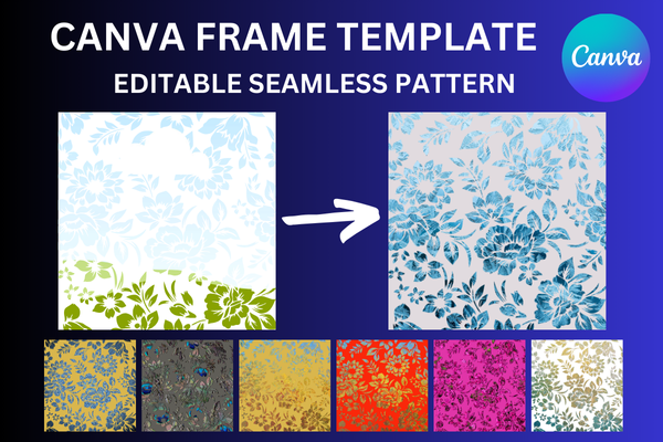 Floral Fabric Pattern Canva Frame