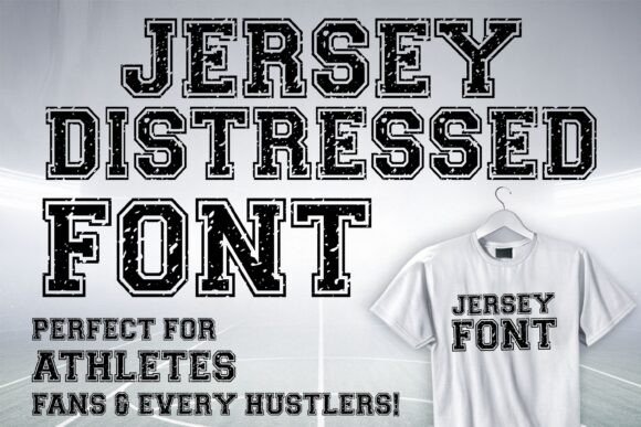 Jersey Distressed Font PNG with transparent background - Preview 1